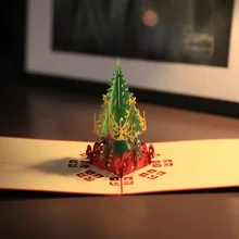 3D Рождественские открытки с деревом Веселый праздник лазерная резка всплывающие бумажные пользовательские поздравительные открытки Лучшие Подарки товары для рождественской вечеринки
