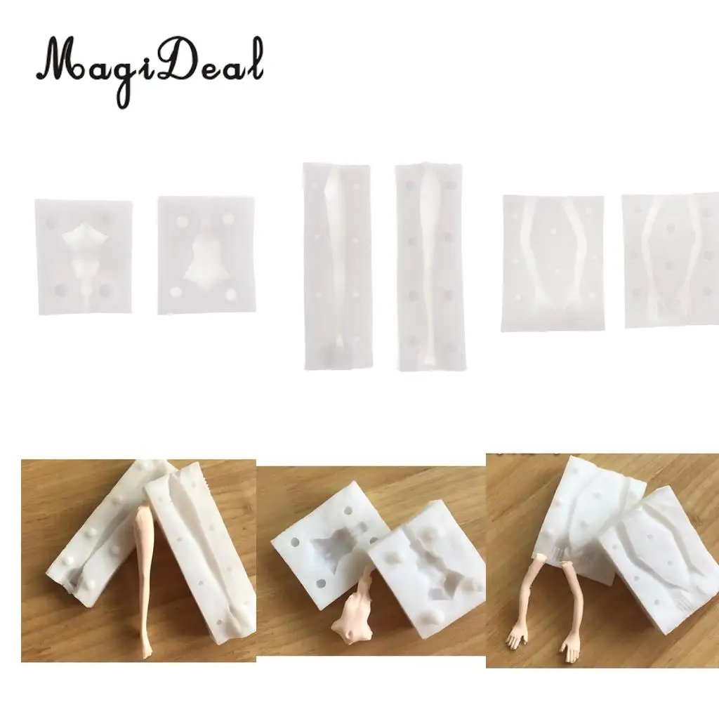 3 Sets Dolls Human Body Model Silicone Mold Polymer Clay Molds Handmade Craft Mold Fondant Cake Decorating Mould Baking Tools