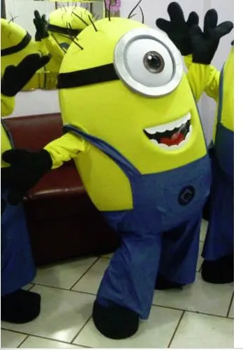 

2014 One Eye Despicable Me Minion adult size Cartoon Mascot Costume Fancy Dress Party Suit Free Shipping
