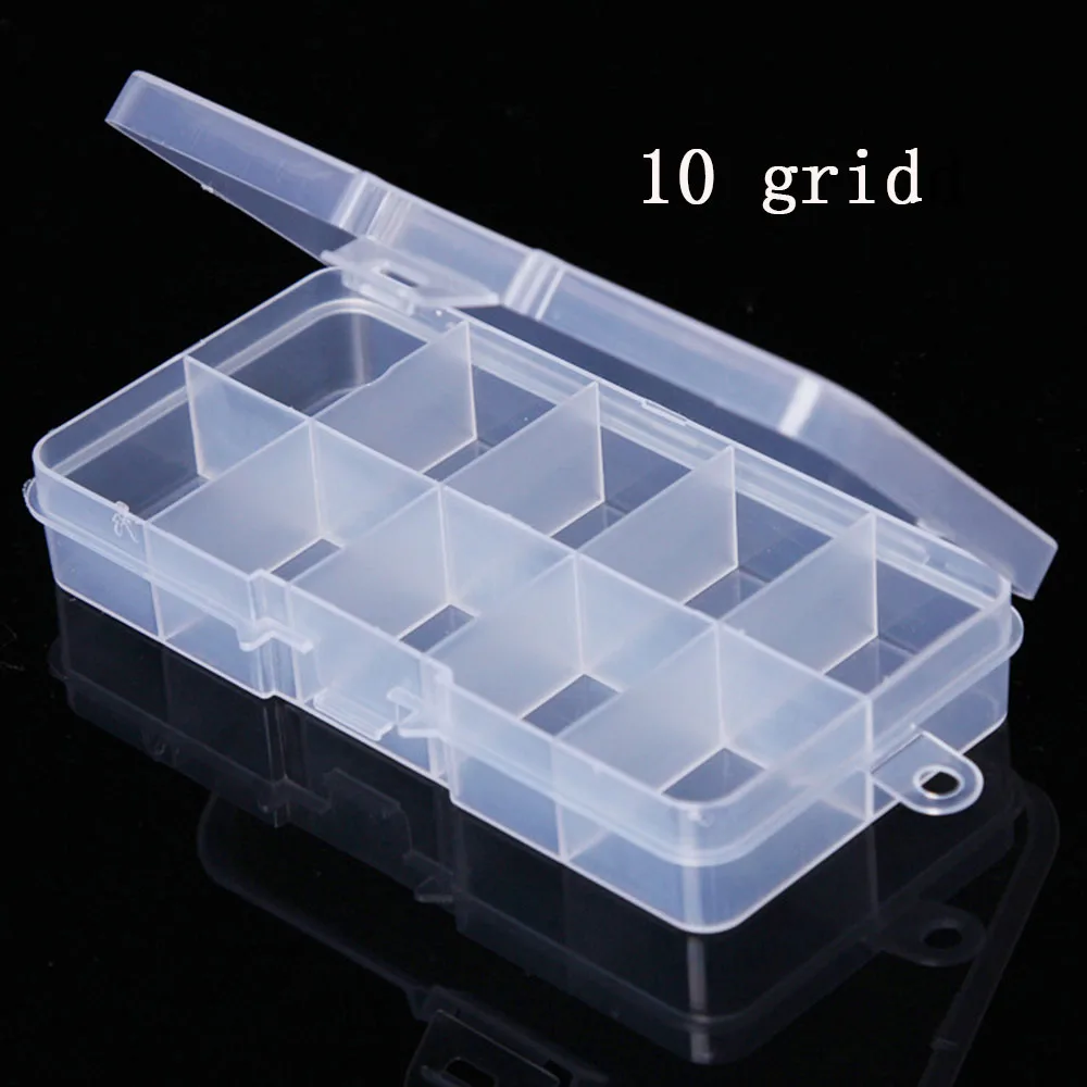 

Plastic Storage Box Practical Adjustable 10 grid Compartment Jewelry Earring Bead Screw Holder Case Display Organizer Container