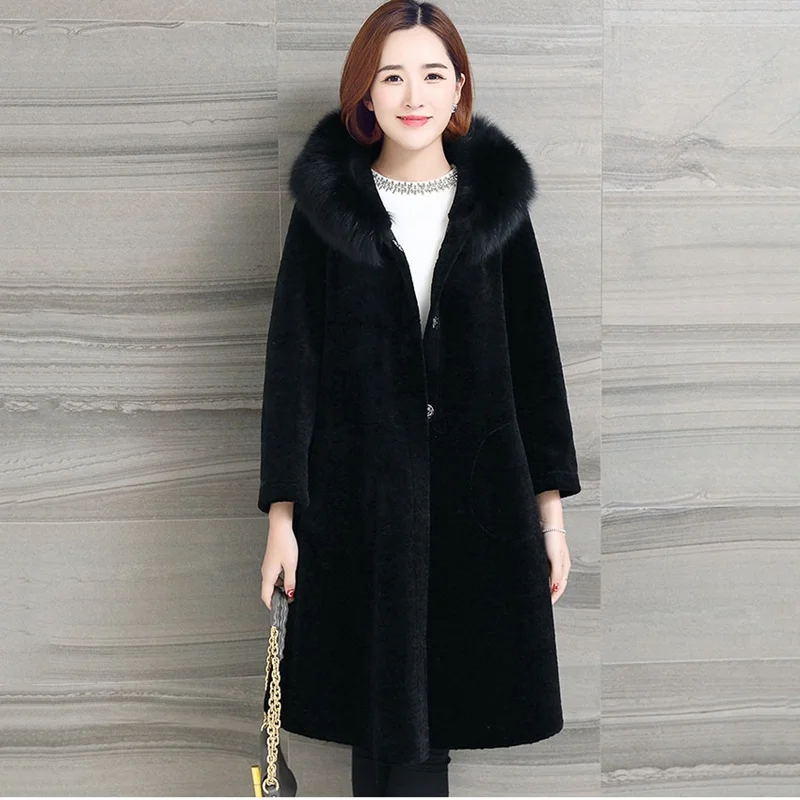 real merino sheep fur coat women winter Real Fur Outwear New Large With Hood Natural Lamb Fur Luxury warm thick Femme Jackets real merino sheep fur coat women winter Real Fur Outwear New Large With Hood Natural Lamb Fur Luxury warm thick Femme Jackets