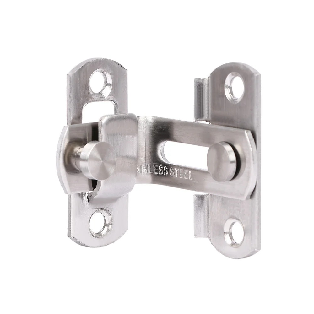 

90 Degree Hasp Latches Stainless Steel Sliding Door Chain Locks Security Tools Hardware For Window Cabinet Hotel Home