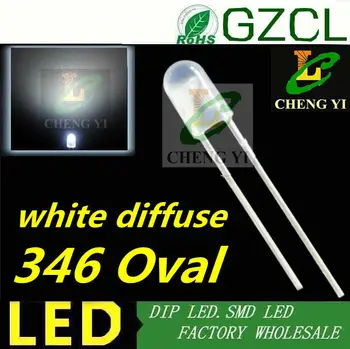 

Milky white diffused 3mm oval led RED/GREEN/BLUE/WHITE/YELLOW 346 led diode(CE&Rosh)