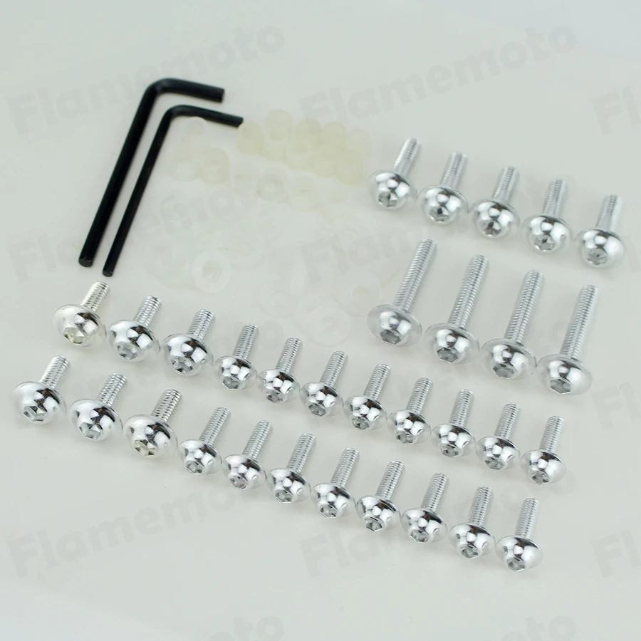 Chrome Aluminum Motorcycle Fairing Bolts Screw Kit for 2000 2003 Suzuki