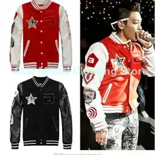 Kpop куртка Bigbang пальто новая зима Большой взрыв GD g-dragon значок бейсбольная форма Повседневная куртка с капюшоном корейский Bigbang толстовки