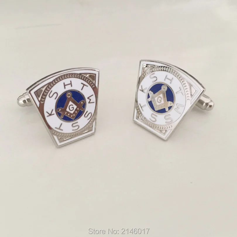 Elegant Masonic Black and White Checkered Rug Floor Cufflinks