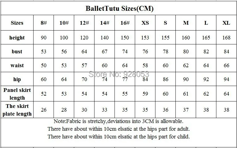 TUTU size