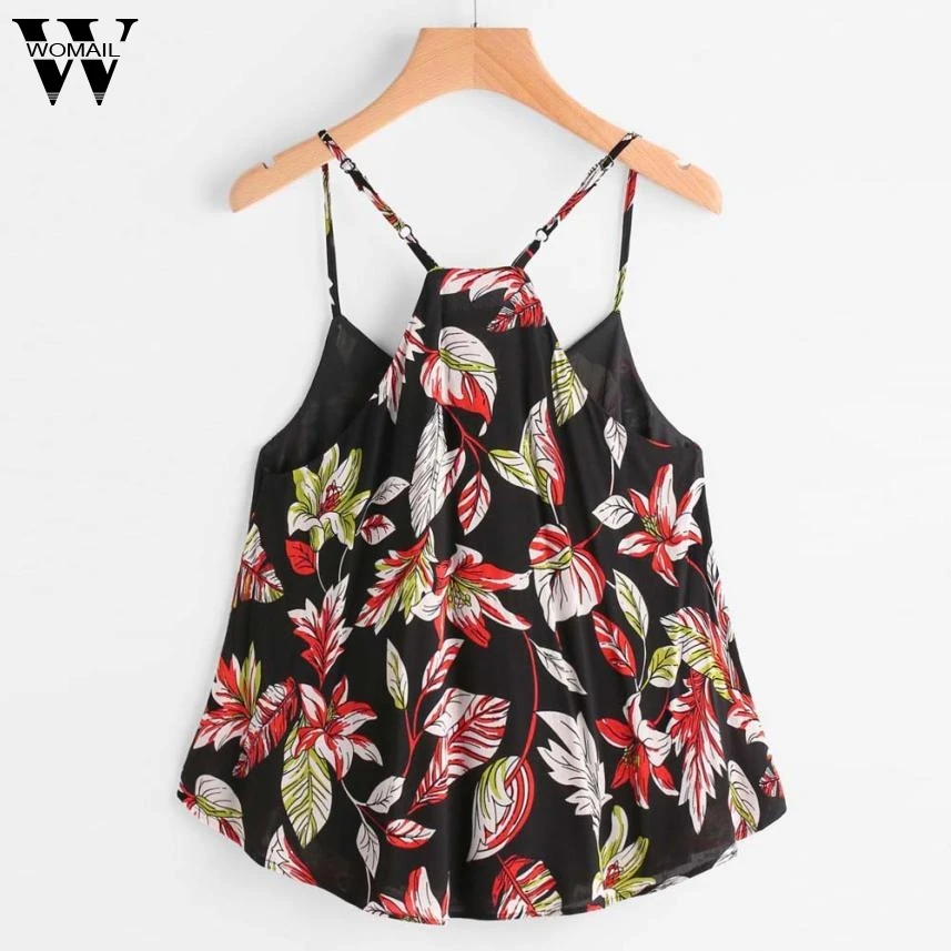 

CharmDemon top women 2018 Women Leaves Casual Sleeveless Crop Top Vest Tank Shirt Blouse Cami summer 2018G1