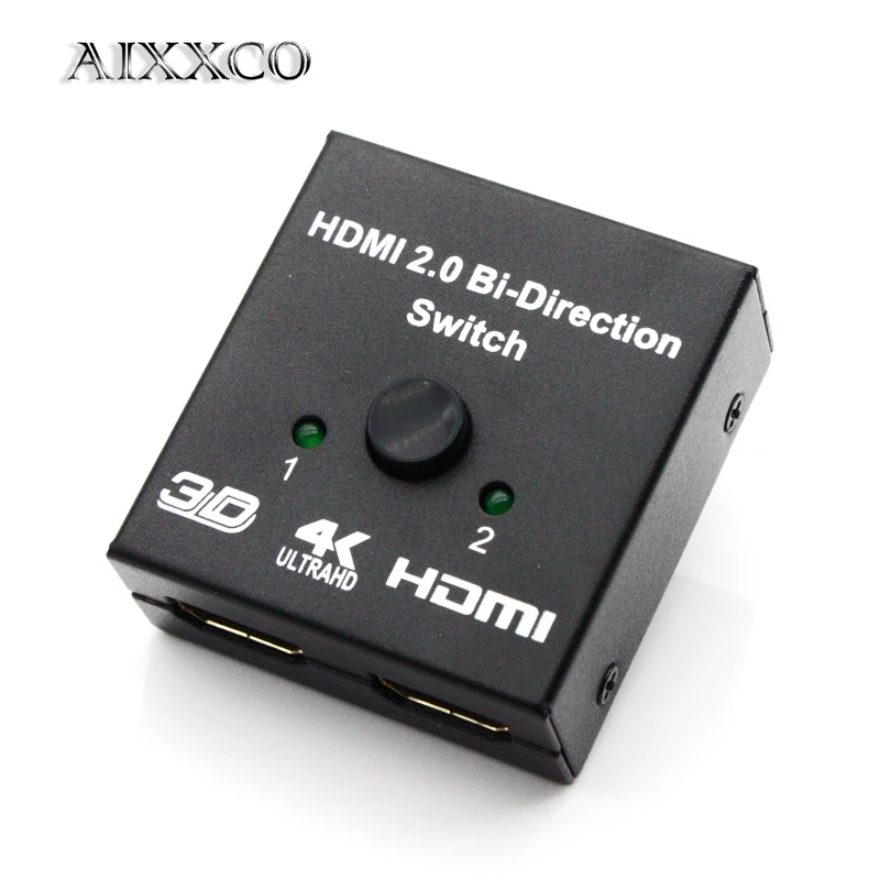 AIXXCO HDMI переключатель двухнаправленного 4 к HDMI коммутатор 2 в 1 выход HDMI разветвитель 1x2/2x1 адаптер конвертер для PS4/3 ТВ-приставка