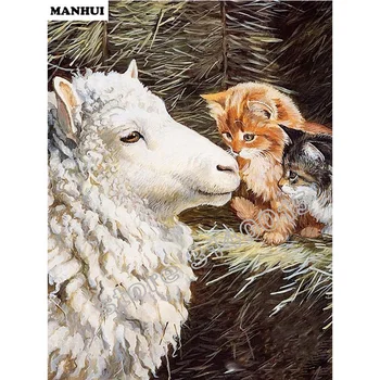 

5d diy diamond painting Alpacas and cats diamond mosaic pattern painting rhinestones embroidery diamond painting BFC152