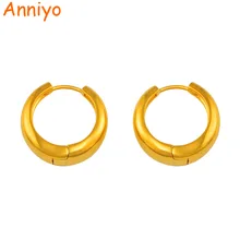 Anniyo(2 см) круглые серьги для женщин золотого цвета, африканские серьги для девочек, ювелирные изделия, модные аксессуары, аравийские подарки#064504