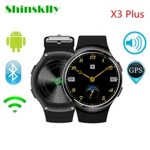 Shinsklly Fashion X3 Plus Bluetooth Smart Watch Android 5.1 MTK6580 1GB+8GB Passometer Smartwatch Clock For iOS Android