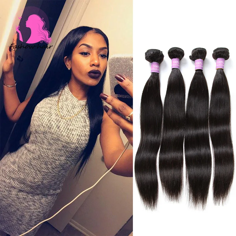 8A Malaysian Virgin Hair Straight 4 Bundles Ms Lula Hair 100% Unprocessed Human Hair Weave Bundles 100g Malaysian Straight Hair