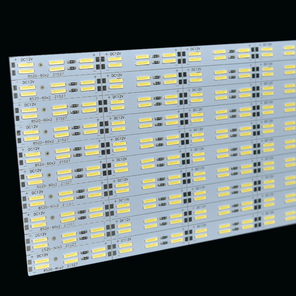 Супер яркий 120 светодиодов/м SMD8520 12 В 24 Вт Алюминиевый двухрядный светодиодный жесткий светильник в упаковке из 10 штук 0,5 м
