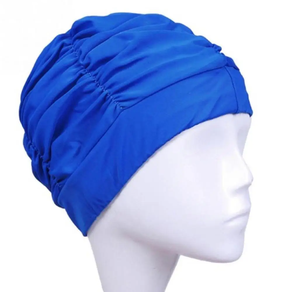 Эластичные водостойкие защиты ушей длинные волосы Спорт Плавание бассейн шляпа ming Кепки размеры для мужчин и женщин взрослых - Цвет: royal blue