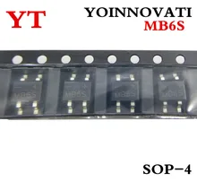 Free shipping 1000 pcs/lot MB6S SOP4 IC RECT BRIDGE 0.5A 600V MBS-1 LED Rectifier