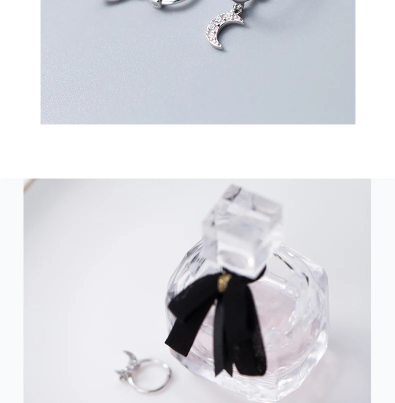 MloveAcc Fashion Серебро 925 пробы Moon CZ очаровательные серьги-кольца для женщин Стерлинговое Серебро-ювелирные изделия