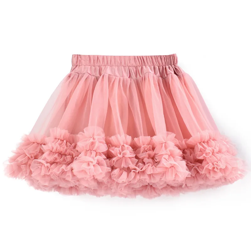 Cielarko/юбки для девочек пышная фатиновая юбка-пачка принцессы розовая детская Одежда для танцев, милые вечерние однотонные юбки-американки для маленьких девочек возрастом от 1 года до 8 лет - Цвет: Pink