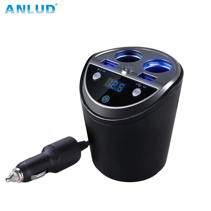 ANLUD Bluetooth FM Transmitter font b Car b font Kit Hands Free Cigarette Lighter Dual USB