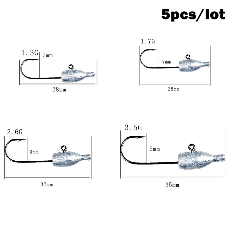 Outkit 5 шт./лот 1,7 г кривошипно-свинцовая головка джиг для ловли карпа Мягкая приманка, червь, джигггинг Shad аксессуары для рыбалки, крючок, прочные рыболовные снасти