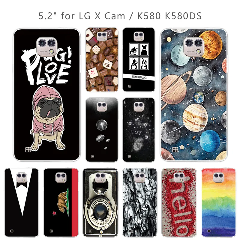 

Cases for LG X Cam K580 K580Y Xcam K580 K580DS 5.2 Inch Colorful Case Soft Silicone Clear TPU Covers Skin for Lg X Cam K580