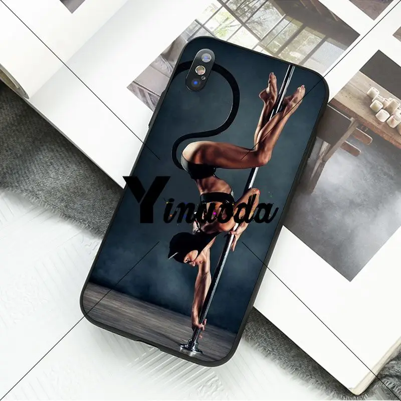 Yinuoda Pole Dance dancing fitness черный мягкий чехол для телефона Apple iPhone 8 7 6 6S Plus X XS MAX 5 5S SE XR мобильный чехол