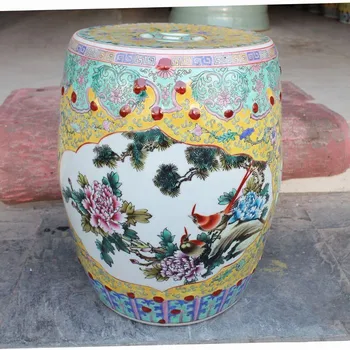 

Famille rose Porcelain Jindezhen Chinese ceramic drum stool bathroom dressing ceramic garden stool outdoor stool