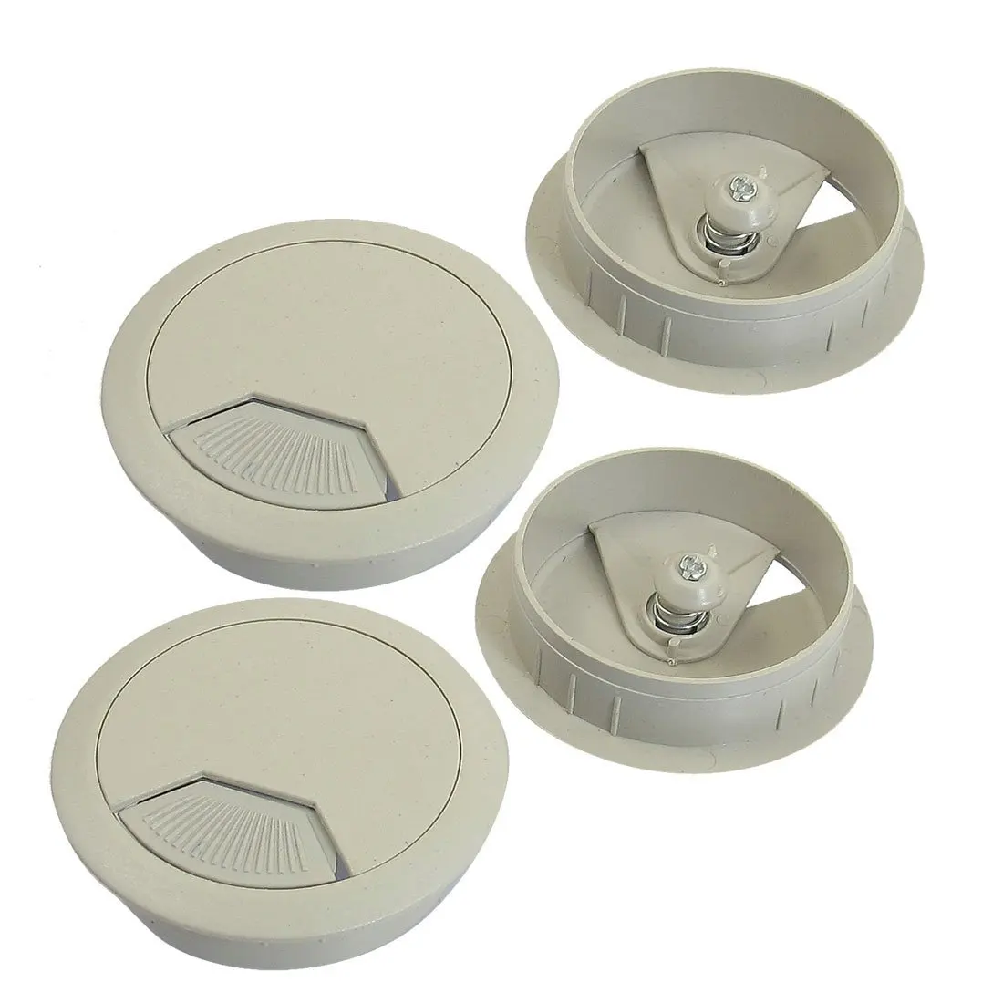 

5cm Diameter Grommet Light Gray Cable Hole Cover for Computer Desk 4 Pcs++