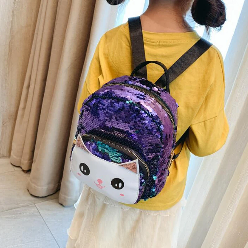 

60pcs/lot New Women Girl Bag Small Sequin PU Backpack Shoulder Satchel Bag Lovely School Travel Rucksack Bag Fashion