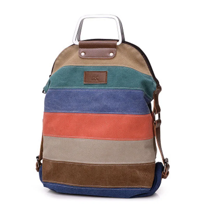 KVKY étnico arco iris de lona de las mujeres de Mochila mujer rayas multifunción Patchwork Mochila bolso de escuela Bolsas Mochila B842 KVKY étnico arco iris de lona de las mujeres de Mochila mujer rayas multifunción Patchwork Mochila bolso de escuela Bolsas Mochila B842