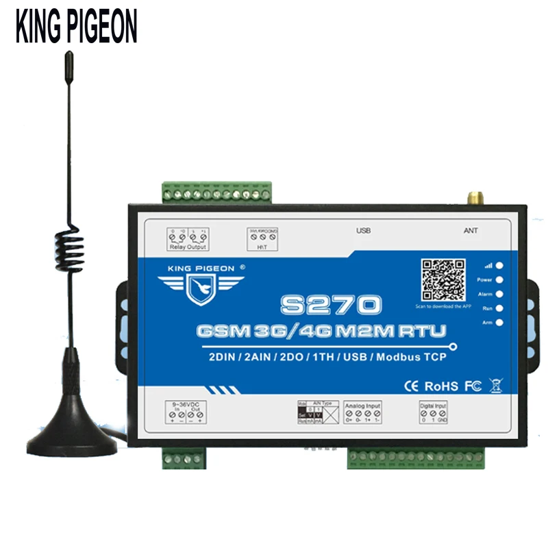 

S270 GSM M2M RTU Remote Monitoring Alarm System For Crane Coal Seismic SMS Communication BTS Access Relay Control