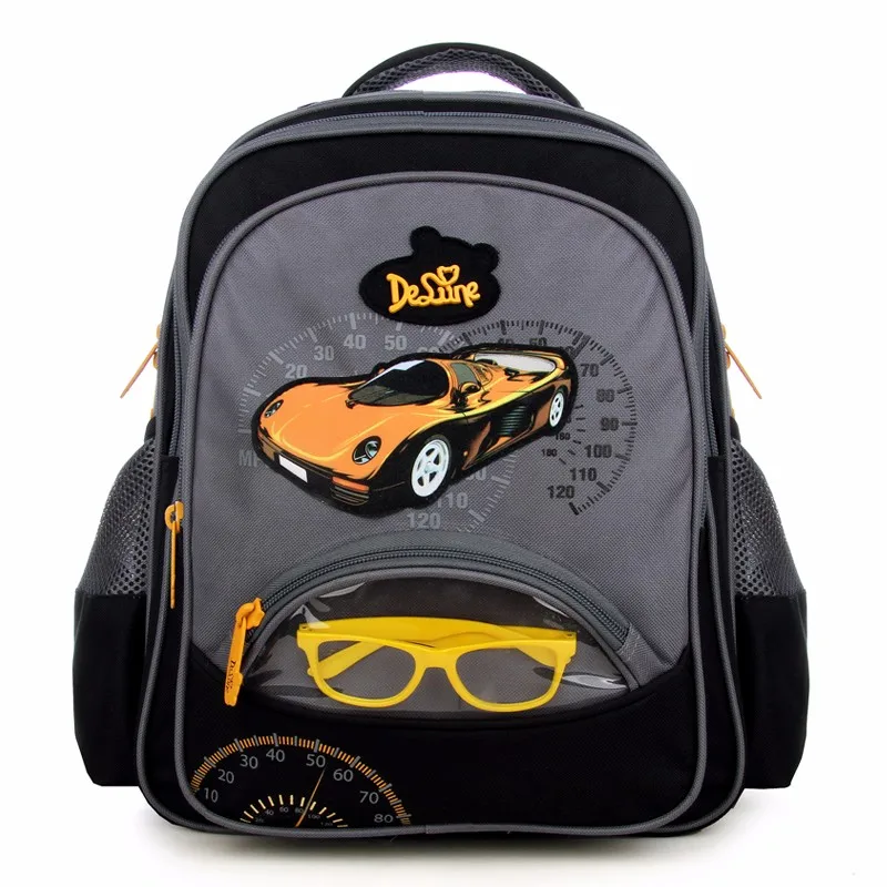 

Delune Brand Boys Creative School Bags for Girls Children Fashion Primary Students Backpacks Cartoon Cars design Book SchoolBag