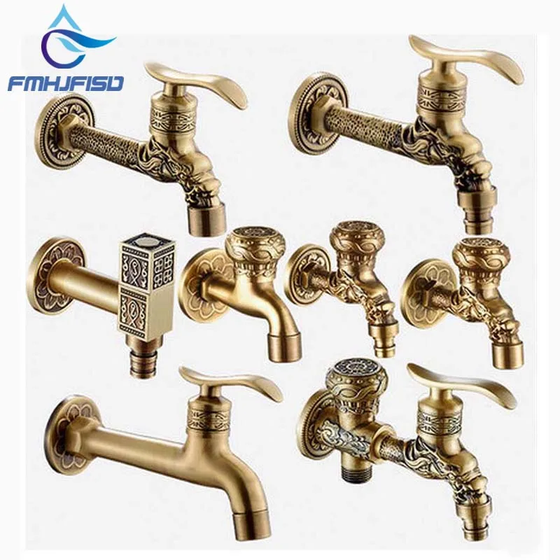 Luxury Antique Brass Decorative Outdoor Faucet Garden Bibcock Tap