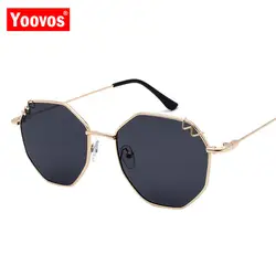 Yoovos винтажные роскошные женские солнцезащитные очки металлические дизайнерские очки мужские модные шоппинг уличные Beat Oculos De Sol Gafas