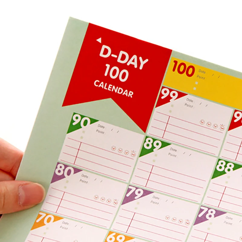 

For Kids Study Planning Learning Supplies New Superdeal100 Day Countdown Calendar Learning Schedule Periodic Planner Table Gift