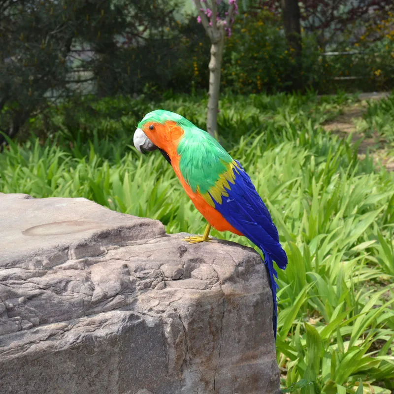 40cm artificial Bird colourful feathers parrot toy model home living room,garden decoration filming prop h1084