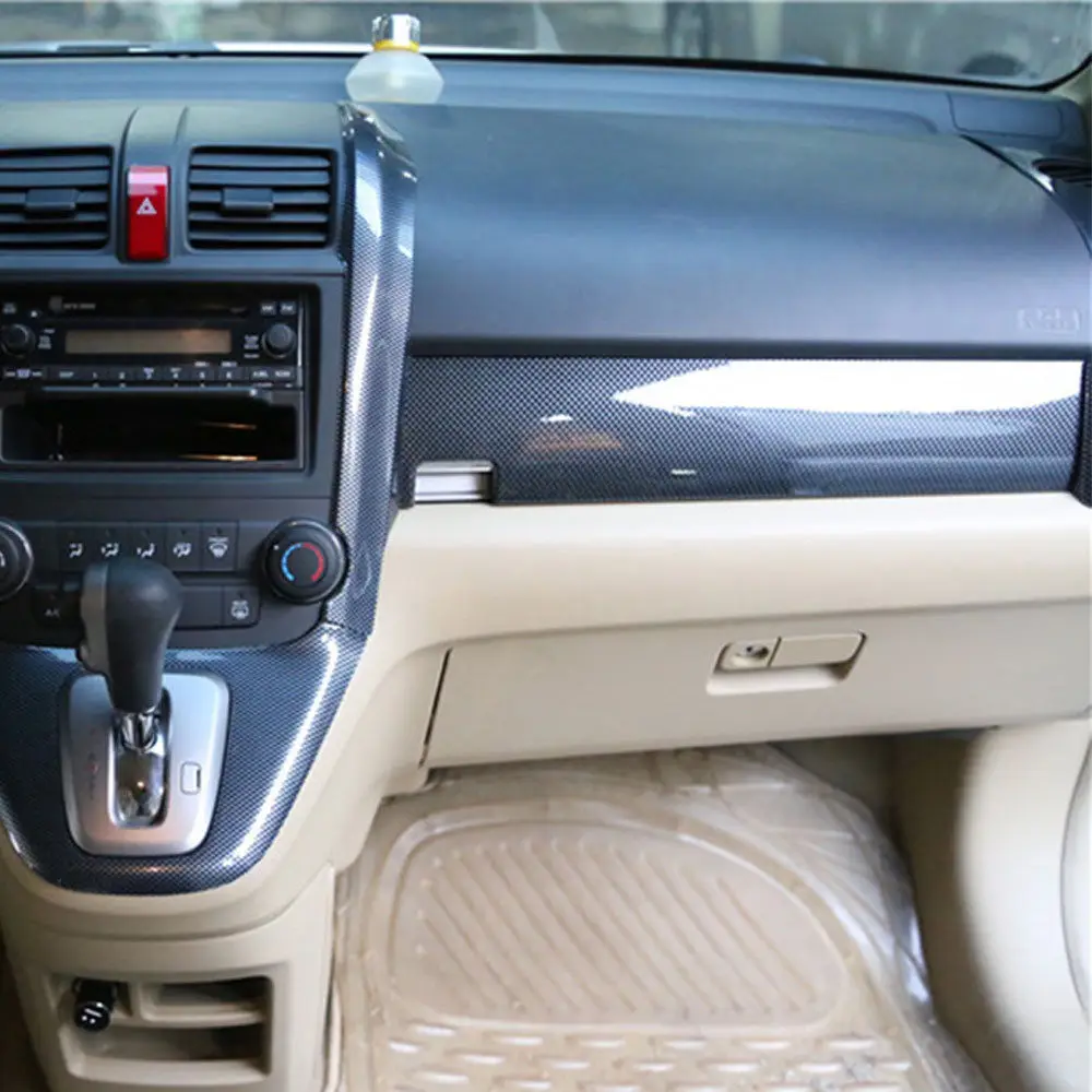 Для Хонда сrv CR-V 2007 2008 2009 2010 2011 1 шт. ABS консоль пассажира Панель отделкой из углеродного волокна Цвет декоративные аксессуары