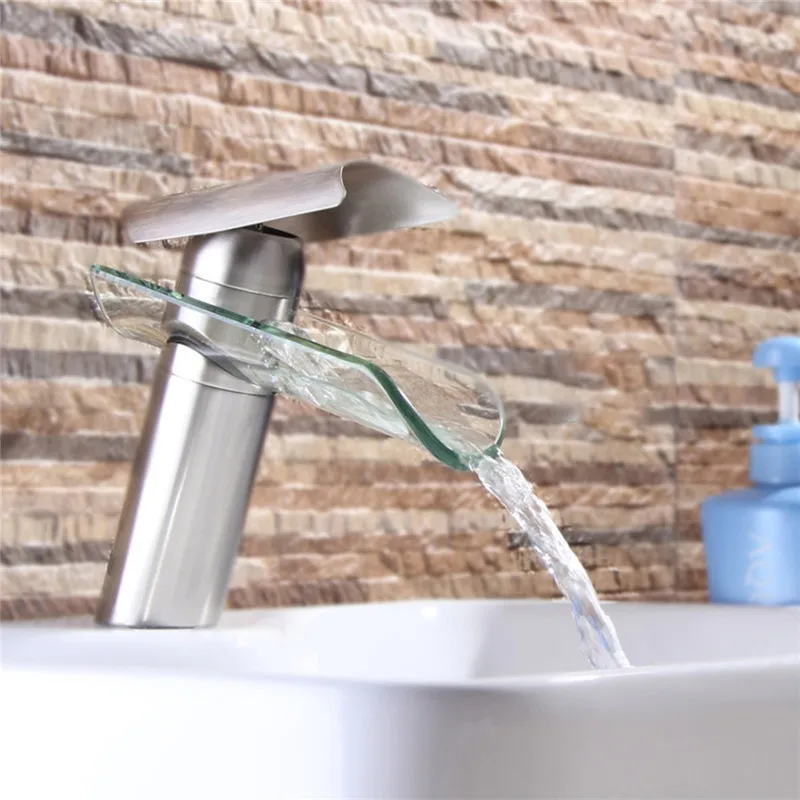 

TTLIFE Bathroom Faucet Advanced Modern glass waterfall contemporary Chrome Brass Bathroom basin sink Mixer waterfall Tap 2019
