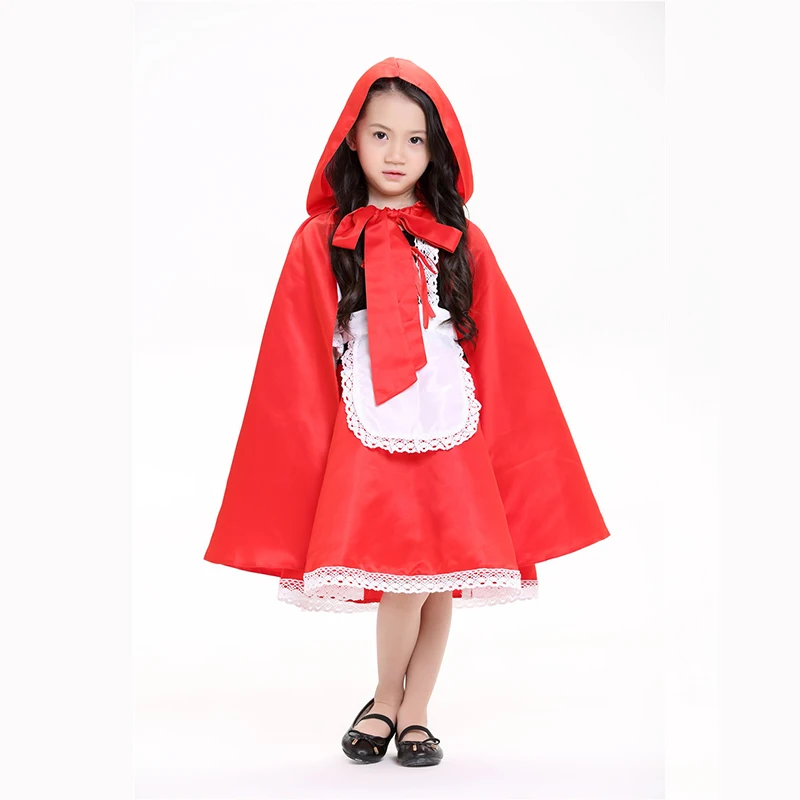 New Cute Little Red Riding Hood Costume Girl Kid's Halloween Cosplay