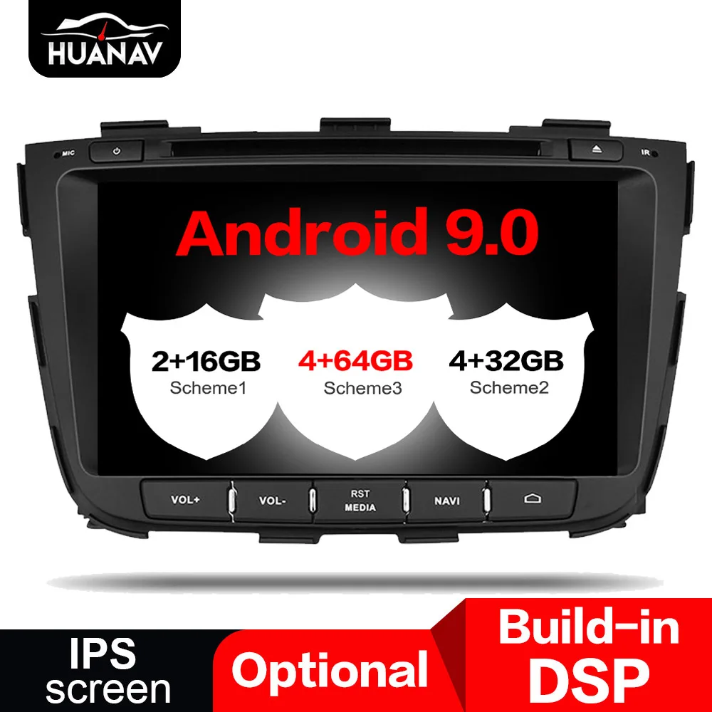 Perfect DSP Android 9 Car DVD Player for Kia Sorento 2013+ Car GPS Navigation auto radio Stereo multimedia player head unit recorder 64G 0