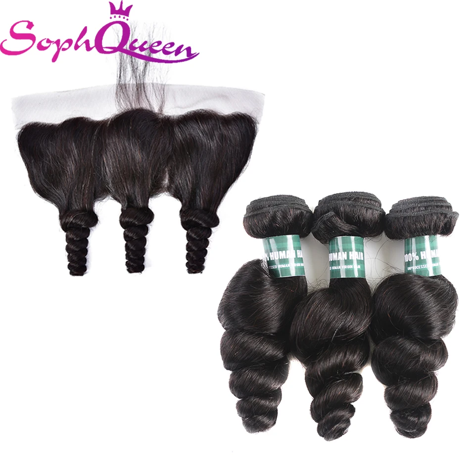 Soph Queen Hair Malaysian Remy Hair Bundles With Closure Loose Wave Bundles With Lace Frontal Closure Human Hair Extensions Soph Queen Hair Malaysian Remy Hair Bundles With Closure Loose Wave Bundles With Lace Frontal Closure Human Hair Extensions