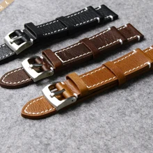 Ремешок для часов из натуральной кожи для часов Longines/Mido/Tissot/Seiko 18 мм 19 мм 20 мм 21 мм 22 мм 23 мм желтые коричневые черные Ремешки для наручных часов