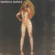 Сексуальный Блестящий Комбинезон со стразами для выпускного вечера наряд для празднования вечеринок костюм-комбинезон одежда для сцены комбинезоны