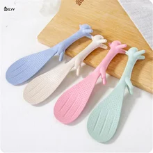 BXLYY1pc креативный милый белка Пшеничная солома ложка для риса может быть вертикальным антипригарным ложка для риса кухонный гаджет для приготовления пищи кухня. 7z