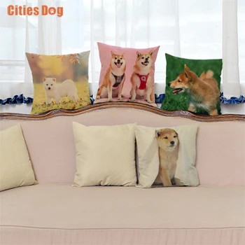 

Japanese Shiba Inu Pillow Cushion Cover For Home Decoration Waist Animal dog linen Sofa Throw Pillow Cases decorative pillows