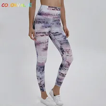 Цветные, анти-пот, новинка, с принтом, для тренажерного зала, для фитнеса, леггинсы для женщин, 4-way, тянущиеся, высокая талия, для тренировок, спортивные колготки, кальсоны, штаны для йоги