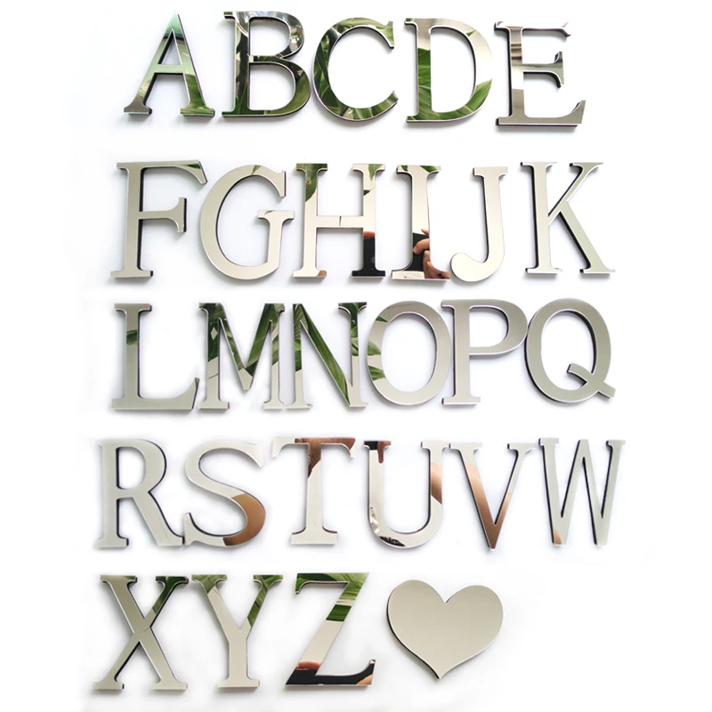 Акриловое зеркало 3D DIY стены стикеры, наклейки Английский буквы украшение для дома творческая личность специальные