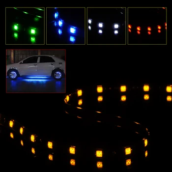 

DWCX 4Pcs 24" LED Wheel Well Neon Glow Flexible Soft Strip Lights Car Fender Decor Lamps for Most Car with 9V-12V Power Supply