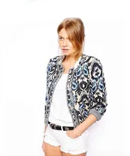 Women Jacket 2017 Autumn Winter Vintage Retro Pop Art Print Embroidery Beading Cotton Coats Slim Thick Padded Lady Jacket 5075
