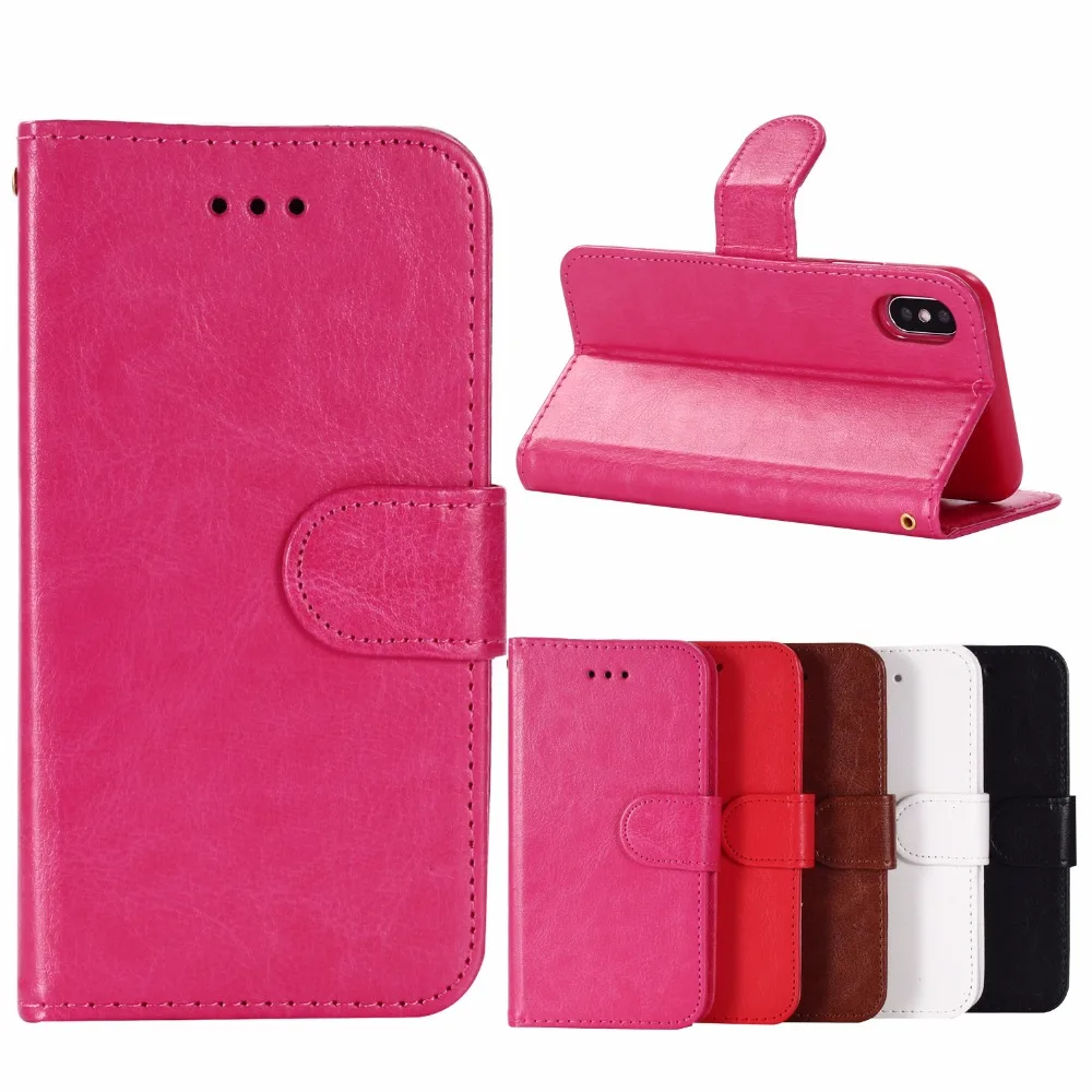 250PCS,Wallet Case for iPhone X Crazy Horse PU Leather Wallet Case